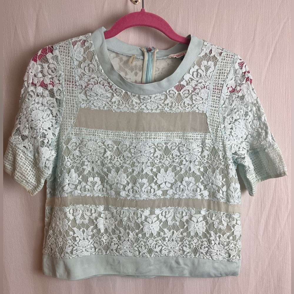 Rebecca Taylor lace and sheer blouse size 4